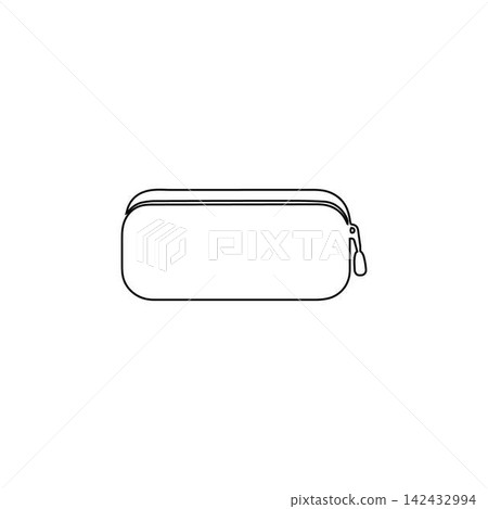 pencil case icon outline stationery storage pouch for school office supplies and accessories isolated illustration pencil case icon outline stationery storage pouch for school office supplies and accessories isolated illustration 142432994