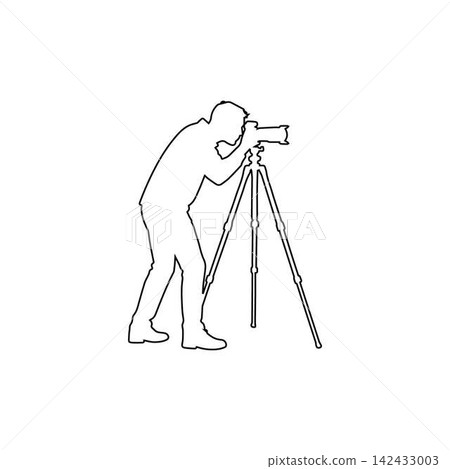 photographer outline icon man using tripod camera taking photo illustration photographer outline icon man using tripod camera taking photo illustration 142433003