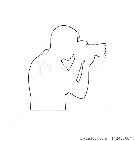 photographer outline taking picture with camera creative photography and visual art concept on white background photographer outline taking picture with camera creative photography and visual art concept on white background 142433004