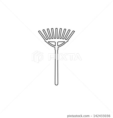 rake outline icon garden tool leaves soil landscaping illustration rake outline icon garden tool leaves soil landscaping illustration 142433036
