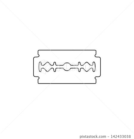 razor blade outline sharp shaving tool isolated on white background 142433038