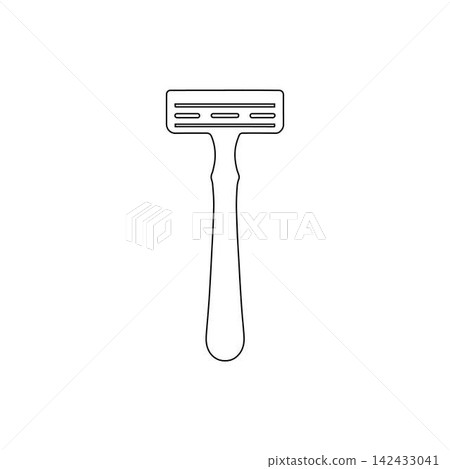 razor outline shaving tool bathroom grooming accessory isolated on white background 142433041