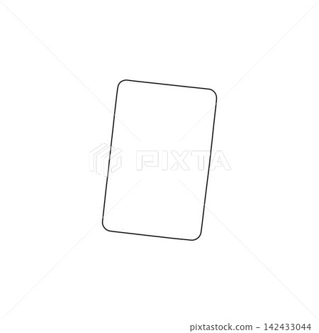 rectangular card outline black simple shape icon on white background rectangular card outline black simple shape icon on white background 142433044