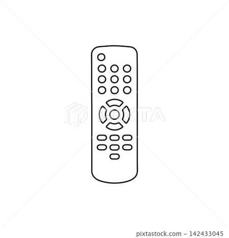 remote control outline on white background remote control outline on white background 142433045