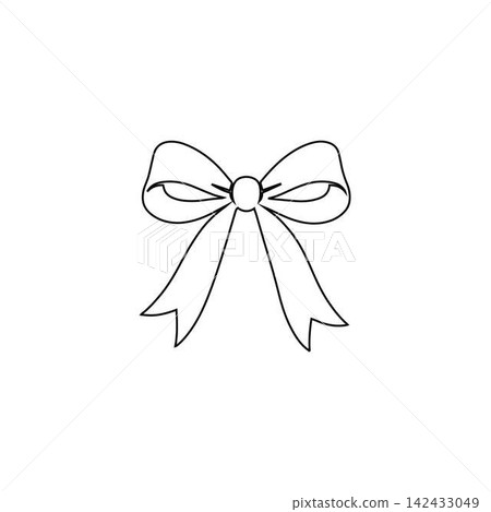 ribbon bow icon outline decorative tied bow for gift wrapping fashion and celebration illustration ribbon bow icon outline decorative tied bow for gift wrapping fashion and celebration illustration 142433049
