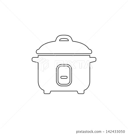rice cooker outline electric kitchen appliance cooking equipment isolated on white background rice cooker outline electric kitchen appliance cooking equipment isolated on white background 142433050