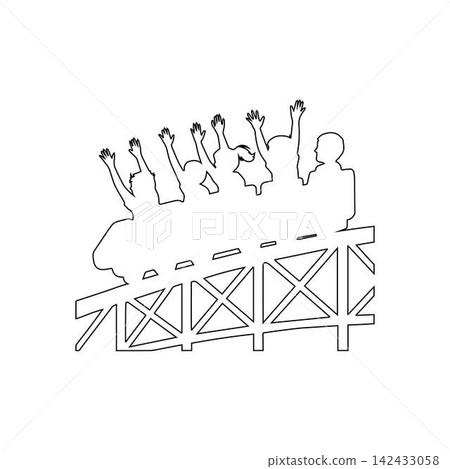 roller coaster ride outline group of people enjoying amusement park thrill fun and excitement concept on white backgroundroller coaster ride silhouette group of people enjoying amusement park thrill roller coaster ride outline group of people enjoying amusement park thrill fun and excitement concept on white backgroundroller coaster ride silhouette group of people enjoying amusement park thrill 142433058