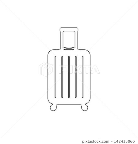 rolling travel suitcase icon minimal outline baggage for holiday trip rolling travel suitcase icon minimal outline baggage for holiday trip 142433060