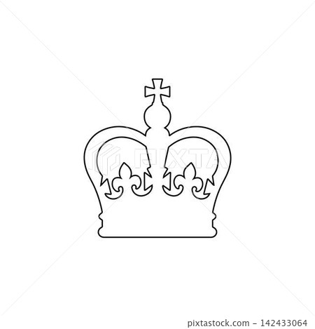 royal crown outline simple black symbol of monarchy and royalty on white background royal crown outline simple black symbol of monarchy and royalty on white background 142433064