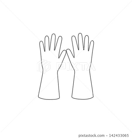 rubber gloves outline icon protective household cleaning gloves safety utility illustration 142433065