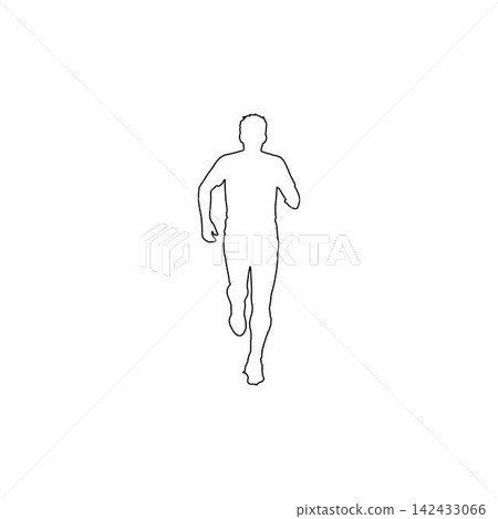 runner outline man jogging isolated on white background runner outline man jogging isolated on white background 142433066
