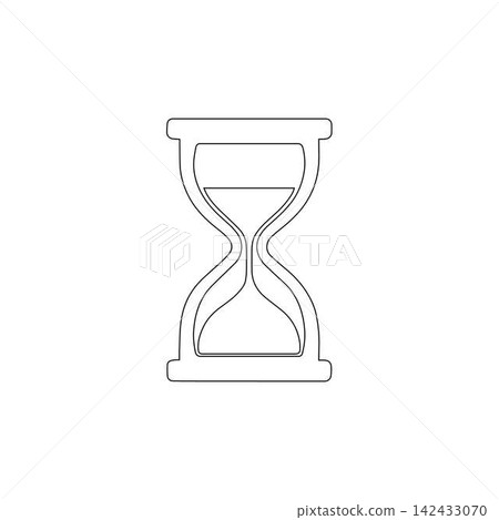 sand timer hourglass outline isolated on white background sand timer hourglass outline isolated on white background 142433070
