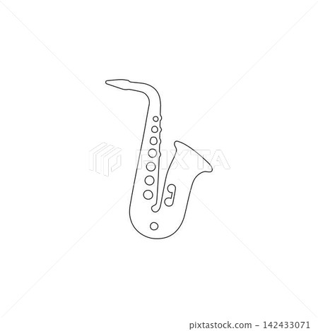 saxophone outline jazz musical instrument icon isolated on white background saxophone outline jazz musical instrument icon isolated on white background 142433071