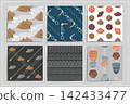 Korean Prehistoric Neolithic  Seamless Pattern Set Vector Illustration Set 142433477
