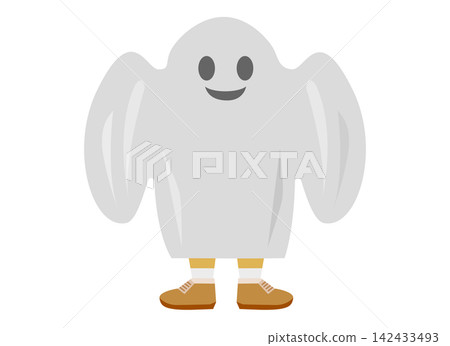孩子們裝扮成萬聖節幽靈 孩子們裝扮成萬聖節幽靈 142433493