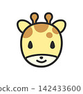可愛的長頸鹿插圖（僅臉部，正面圖） 142433600