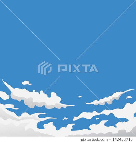 Vector illustration, blue sky with white clouds Vector illustration, blue sky with white clouds 142433713