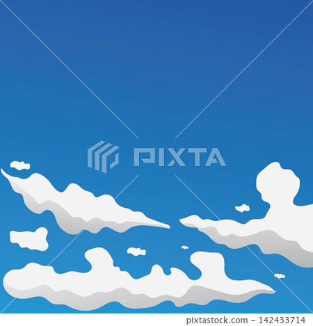 Vector illustration, blue sky with white clouds Vector illustration, blue sky with white clouds 142433714