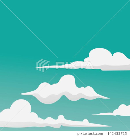 Vector illustration, blue sky with white clouds Vector illustration, blue sky with white clouds 142433715