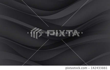 Abstract black wace curve shadow design modern futuristic background vector 142433881