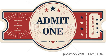 Vintage Admit One Admission Ticket Design for Events and Entertainment Vintage Admit One Admission Ticket Design for Events and Entertainment 142434182
