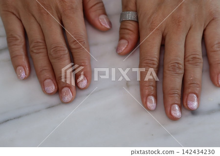 Elegant Hands with Sparkling Nail Art Elegant Hands with Sparkling Nail Art 142434230