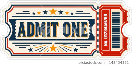 Vintage Admit One Admission Ticket Design Vintage Admit One Admission Ticket Design 142434321
