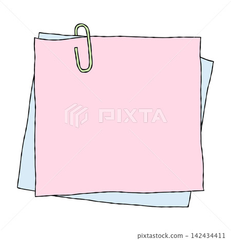 Paper clips and notepads, frame, handwriting Paper clips and notepads, frame, handwriting 142434411