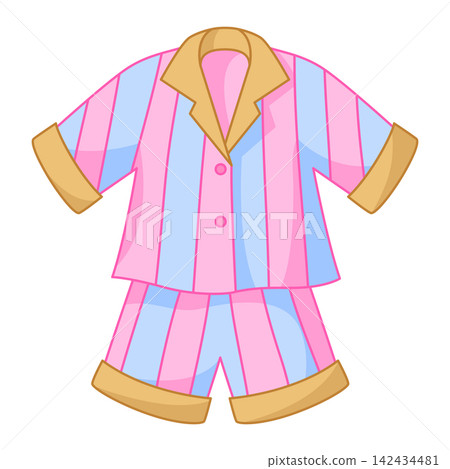 Illustration of pajama. Decorative cartoon cute image. Illustration of pajama. Decorative cartoon cute image. 142434481