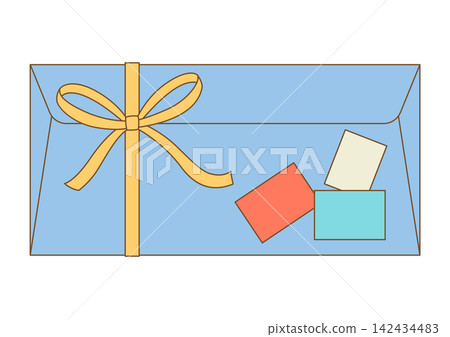 Letter in congratulatory envelope. Romantic message with decor. 142434483
