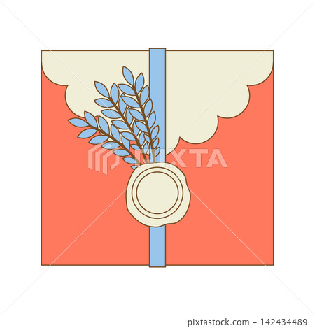 Letter in souvenir envelope. Romantic message with decor. 142434489