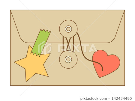 Letter in branded envelope. Romantic message with decor. Letter in branded envelope. Romantic message with decor. 142434490