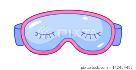 Illustration of sleep mask. Decorative cartoon cute image. Illustration of sleep mask. Decorative cartoon cute image. 142434492