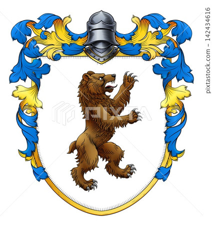 Bear Coat of Arms Family Crest Heraldic Shield Bear Coat of Arms Family Crest Heraldic Shield 142434616