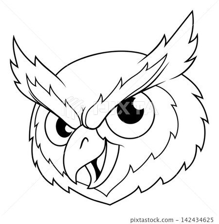 Owl Bird Cartoon Character Sports Team Mascot 142434625