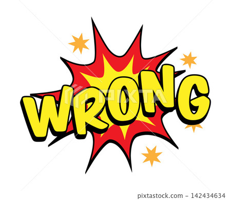 WRONG Comic Book Pop Art Starburst Spark Graphic WRONG Comic Book Pop Art Starburst Spark Graphic 142434634