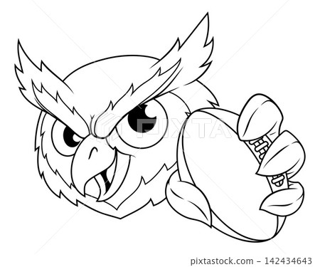 Owl Bird Football Ball Cartoon Sport Team Mascot Owl Bird Football Ball Cartoon Sport Team Mascot 142434643