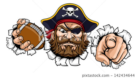 Pirate American Football Ball Sports Team Mascot Pirate American Football Ball Sports Team Mascot 142434644