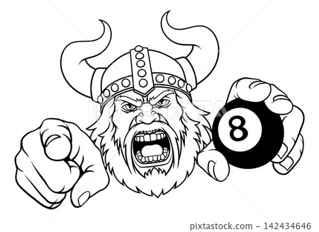 Viking Billiards Pool 8 Black Ball Sports Mascot Viking Billiards Pool 8 Black Ball Sports Mascot 142434646
