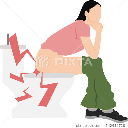 Illustration of a woman suffering from hemorrhoids Illustration of a woman suffering from hemorrhoids 142434728