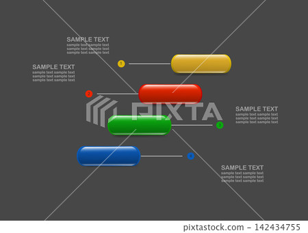 Vector illustration. Colorful 3D matte buttons for web and app design. Vector illustration. Colorful 3D matte buttons for web and app design. 142434755