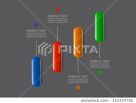 Vector illustration. Realistic rounded interface elements vertically placed. 142434756