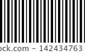 Repeated vertical straight parallel stripes of different thickness. Black lines on white background. Grate or prison bar pattern. Geometric textile print. Vector graphic illustration 142434763