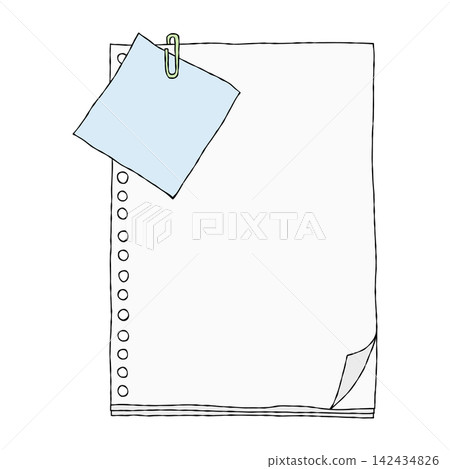 A set of paper clips, loose-leaf paper, and memo paper, for handwriting and frame. A set of paper clips, loose-leaf paper, and memo paper, for handwriting and frame. 142434826