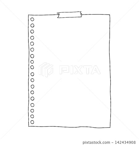 Masking tape and loose-leaf paper set, handwritten, framed, line drawing Masking tape and loose-leaf paper set, handwritten, framed, line drawing 142434908