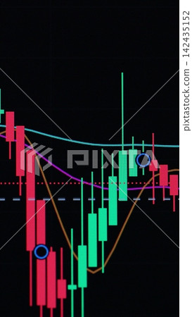Vertical video. Cryptocurrency changing chart view on the monitor. Trading dynamics. Vertical video. Cryptocurrency changing chart view on the monitor. Trading dynamics. 142435152