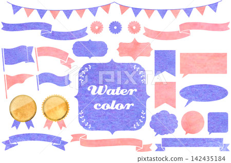 Watercolor texture frame set Watercolor texture frame set 142435184
