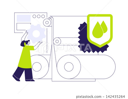 Fabric laminating abstract concept vector illustration. Fabric laminating abstract concept vector illustration. 142435264