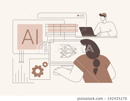 AI architecture isolated cartoon vector illustrations. AI architecture isolated cartoon vector illustrations. 142435278