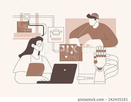 Robotics isolated cartoon vector illustrations. 142435281